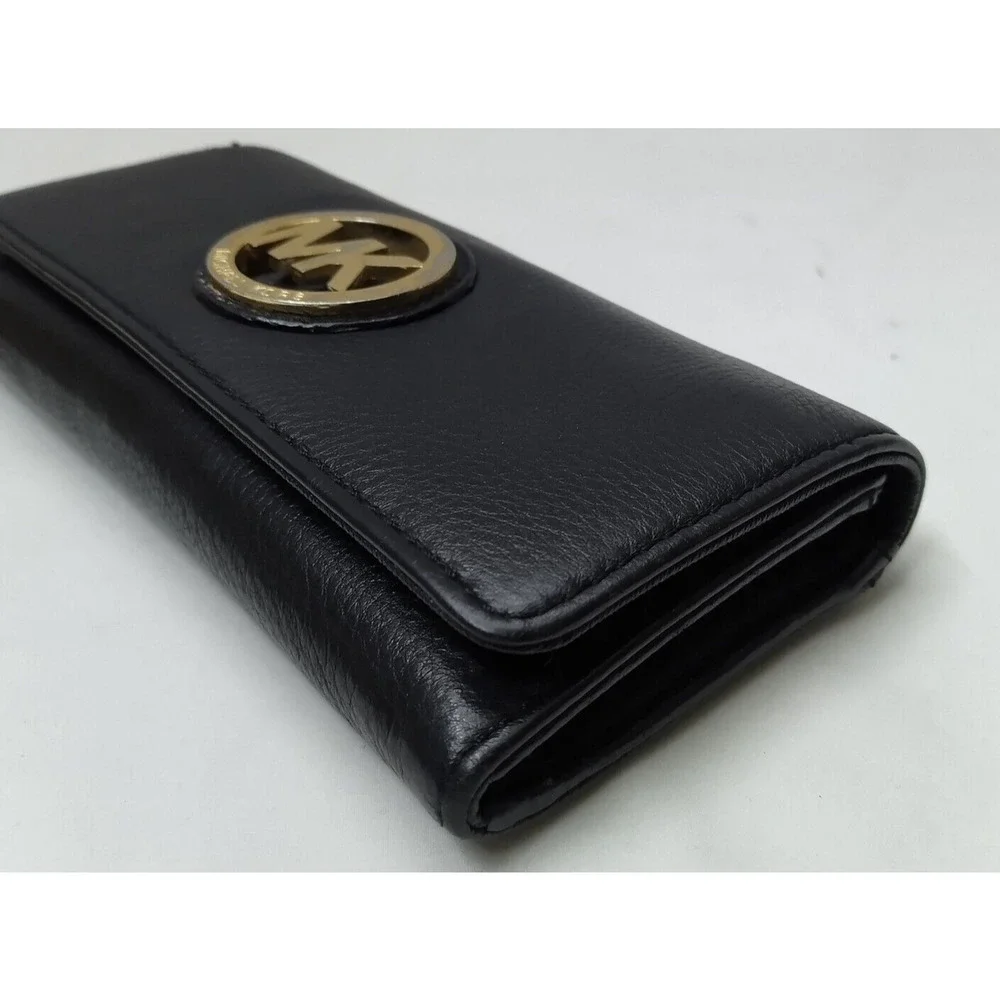 Michael Kors Black Leather Credit Card Bifold Leather Wallet